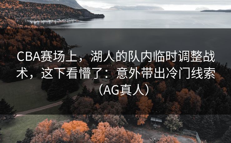CBA赛场上，湖人的队内临时调整战术，这下看懵了：意外带出冷门线索（AG真人）