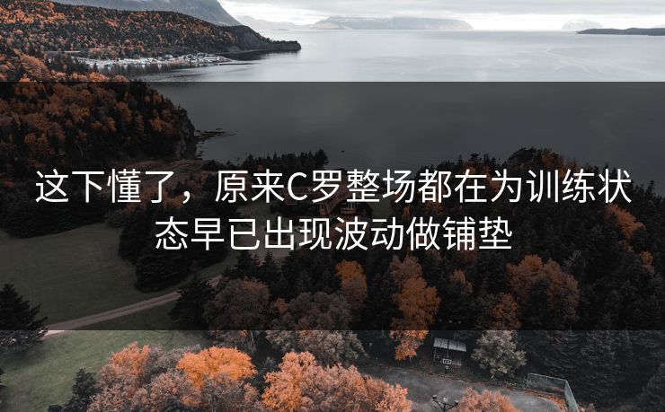 这下懂了,原来C罗整场都在为训练状态早已出现波动做铺垫 这下懂了,原来C罗整场都在为训练状态早已出现波动做铺垫