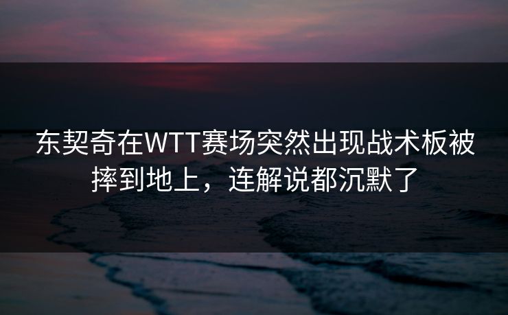 东契奇在WTT赛场突然出现战术板被摔到地上，连解说都沉默了
