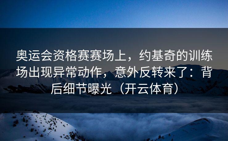 奥运会资格赛赛场上，约基奇的训练场出现异常动作，意外反转来了：背后细节曝光（开云体育）