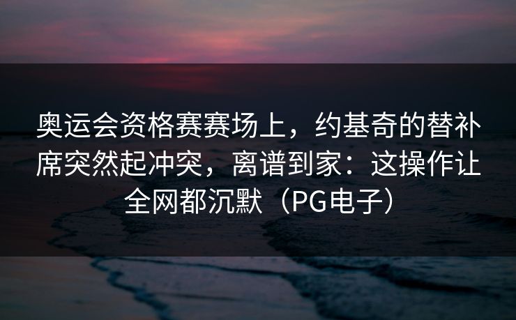 奥运会资格赛赛场上，约基奇的替补席突然起冲突，离谱到家：这操作让全网都沉默（PG电子）